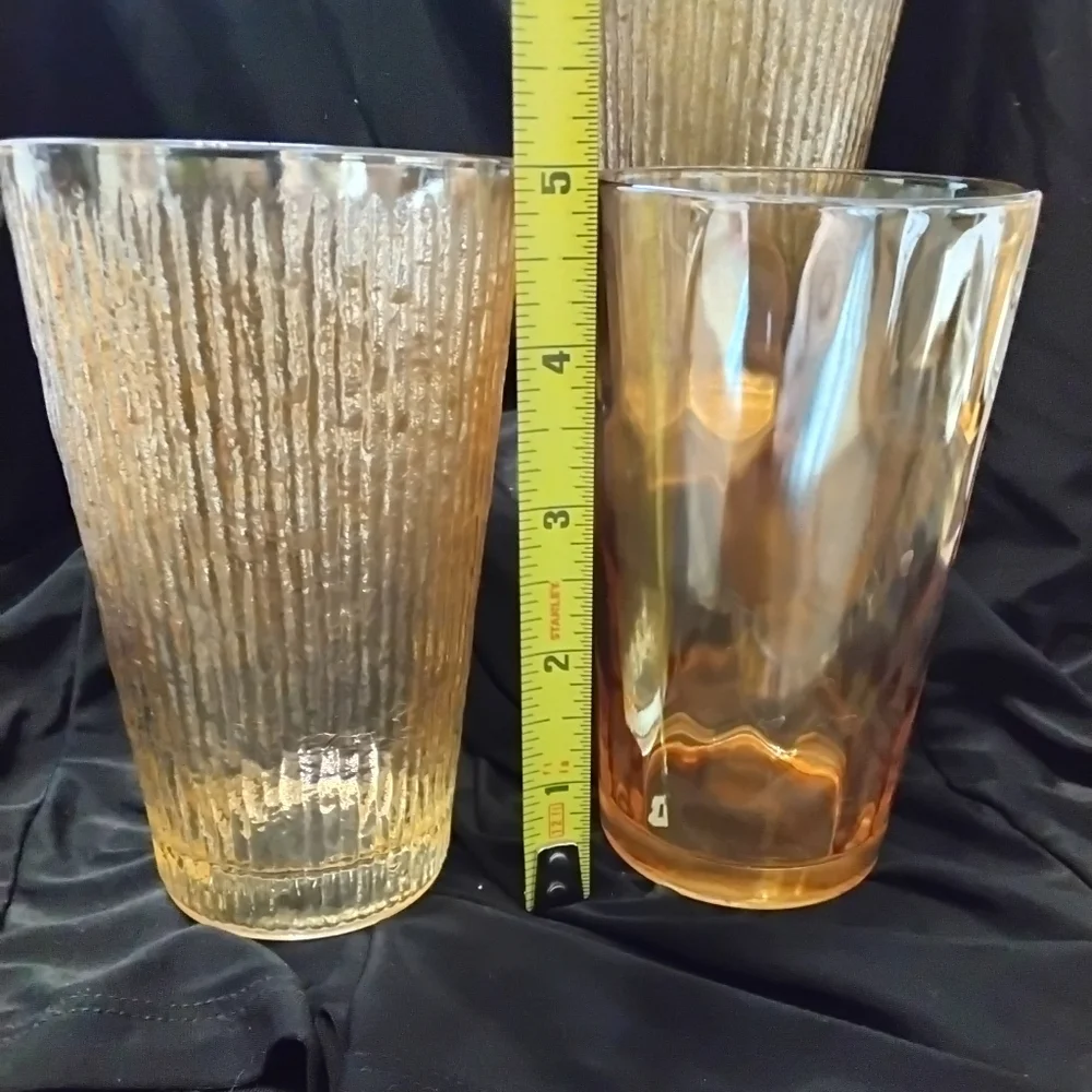 Vintage Set of Jeannette Tree Bark 3~Jeanette Carnival Glass-Honeycomb-Gold 1